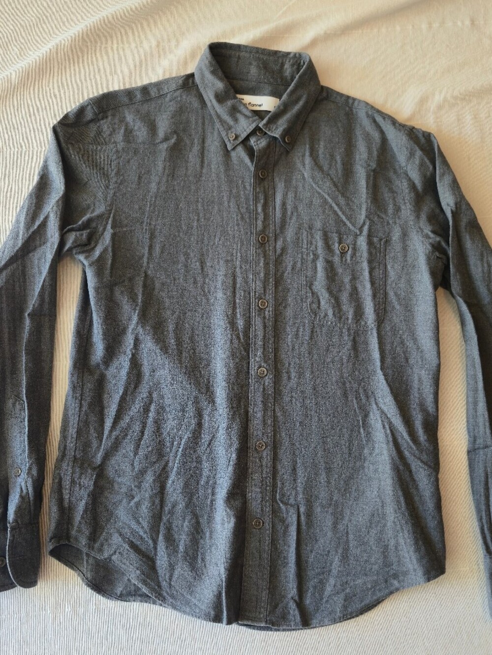 GRANA Italian Flannel Gray Button-Up MENS Shirt Size SMALL